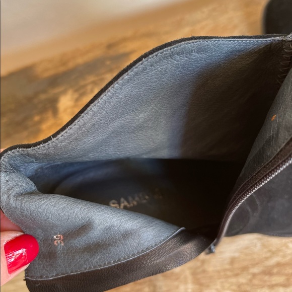 SAMBAG Black Glove Soft Suede Leather Lined Western Style Ankle Boots EU39 US8.5 - Picture 9 of 12